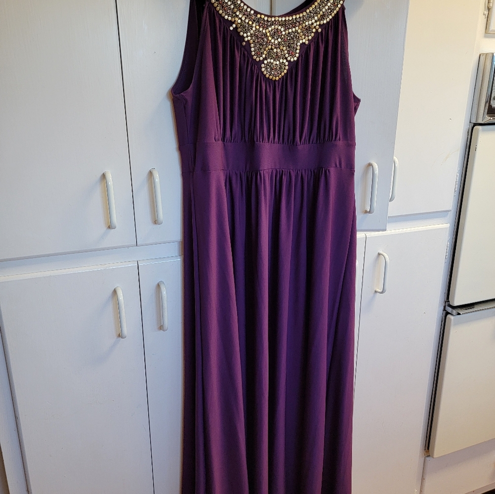 Haani Purple Dress with Colorful Embellishments